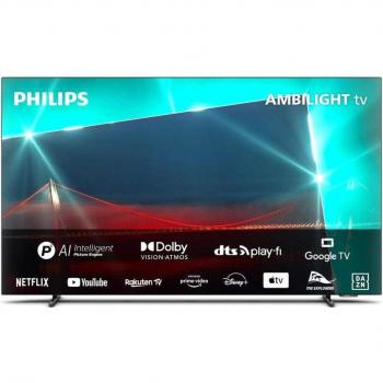 Philips 55OLED718/12 55 OLED Ultra HD 4K Smart TV con Ambilight de 3 lados, HDR10+/HDR10, Dolby Vision, P5 AI Intelligent Processing, Google TV y WiFi