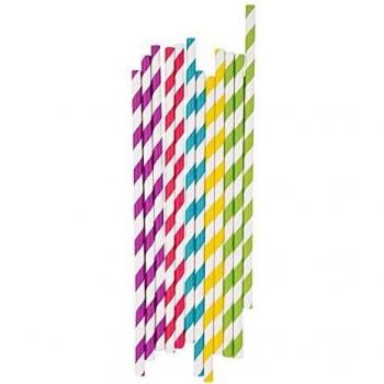 My Little Day My MLD-PARAMULTI - Juego de 25 pajitas de papel con impresión de mezcla multicolor, multicolor