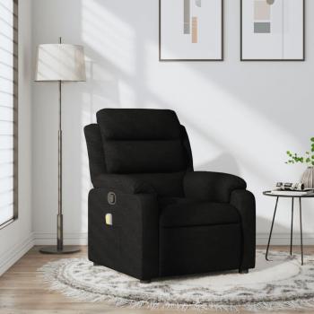 Sillón de masaje reclinable de tela en gris claro, gris oscuro y negro - Sillón cómodo para dormitorio, silla relax, sillón sofá