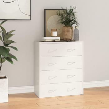 Aparador con 4 cajones blanco brillante 60x30,5x71 cm Mueble de Almacenaje de Salón Buffet para salón Armario Auxiliar Armario de Almacenamiento