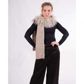 Bufanda de lana Tibet en beige - Elegancia y confort para el invierno