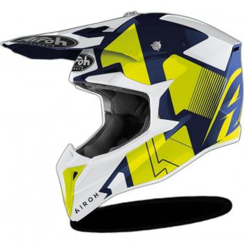 Airoh Casco Off-road Wraap Raze Azul Adulto - Casco de motocross, diseño en azul y amarillo, talla S