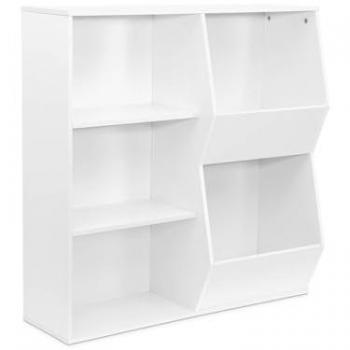 Mueble Infantil Sweeek con 3 Estantes y 2 Espacios de Almacenamiento, Blanco, 80x23.8x82.5 cm