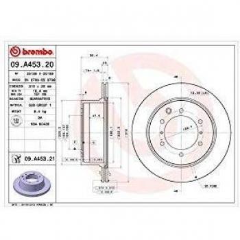Discos de Freno Pintados Brembo 09.A453.21 Línea de Discos Recubiertos