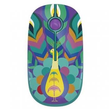 Ratón Inalámbrico Pavo Real 2.4GHz con Receptor Nano USB, Clic Silencioso, 1600 dpi, Diseño Delgado y Ligero
