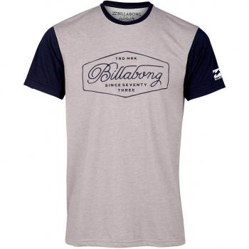 BILLABONG Mens Trademark Surf Rash tee Grey Heather N4EQ02 Size - XL