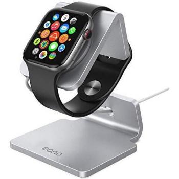 Eono by Amazon - Supporto para Apple Watch, Aluminio Soporte Dock per Apple Watch Series SE, 6, 5, 4, 3, 2, 1, iWatch 44mm / 42mm / 40mm / 38mm, Compatible con el Modo Nightstand - Argento