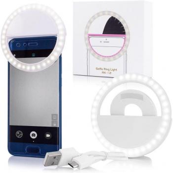 Lámpara Selfie LED Luz Blanca para Smartphone y Tablet