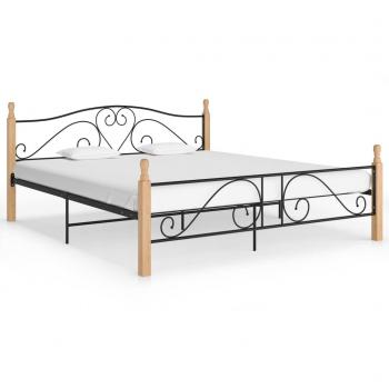 Estructura de cama de metal negro 200x200 cm