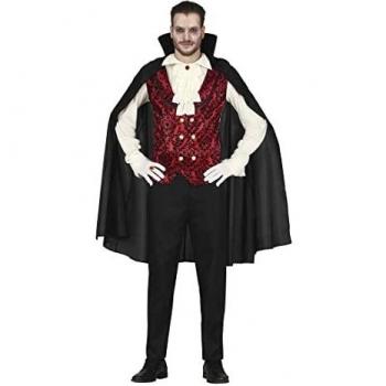 FIESTAS GUIRCA Disfraz de Vampiro Clásico - Disfraz Completo Rojo y Negro con Capa para Hombre Adulto
