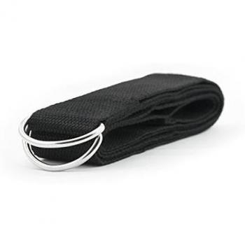 Yogagurt Estiramiento Yoga Yoga Banda de Longitud de algodón 180 cm con Broche de Metal en Negro del PRECORN Marca