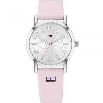Tommy Hilfiger Reloj analógico de cuarzo para niña, talla única, color rosa, silicona, 32005954