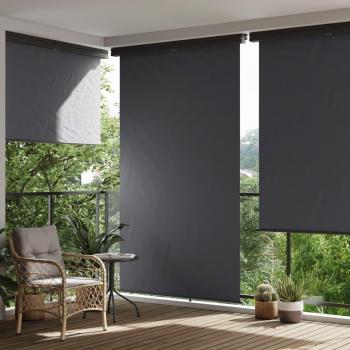 Cortina lateral para balcón 145x250 cm Negro