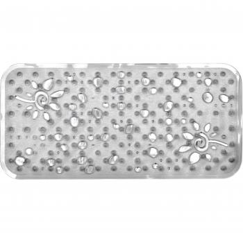 alfombra ba&ntilde;o gotas 75x36cm.blanca