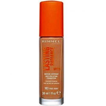 Rimmel London Lasting Radiance Foundation SPF 25, Shade 103 True Ivory, 30 ml