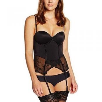 Selene Claire - Corset de Ligueros Push Up, color negro, talla ES 100B