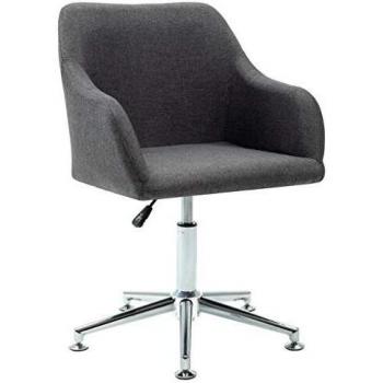 Dark Grey Fabric Swivel Dining Chair