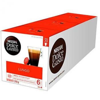 Nescafé Dolce Gusto Cápsulas de Café Lungo Magnum; Café Lungo suave con aroma a café tostado con toques a frutos rojo, 3 cajas de 30 cápsulas - 90 Cápsulas