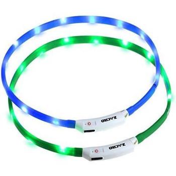 Zacro 2Pcs Collar Perro Luz-Collar Perro LED Brillantes, USB Recargable Collar Perro Seguro para Mascotas, 3 Modos de LED Perro Collar Brillantes y Longitud Ajustable para Perros