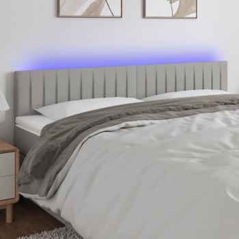 Cabecero LED de tela gris claro 160x5x78/88 cm