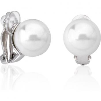 Pendientes Majorica Lyra de plata con perlas blancas
