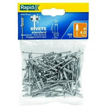 Remaches estándar de aluminio Rapid Ø 4 x 12 mm - Pack de 100 unidades