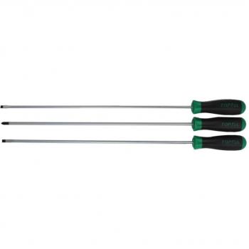 Kit de atornilladores TOPTUL GAAE0306, incluye 3 destornilladores extralargos con mango ergonómico, tipo plástico ranurada, destornillador estrella (PH) SL5.5, SL