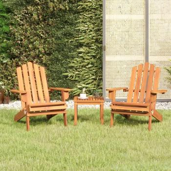 Adirondack 3-Piece Solid Acacia Wood Garden Lounge Set