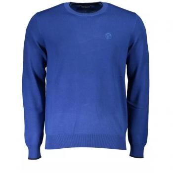 North Sails 12Gg Round Neck Sweater for Men - Blue Cotton, XXL