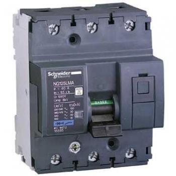 Schneider Electric 18887 NG125LMA Interruptor Automático, 3P, 80A, Curva MA, 81mm x 81mm x 103mm