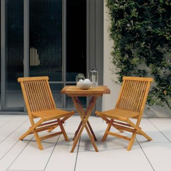 vidaXL 3-Piece Outdoor Dining Set with Solid Teak Wood