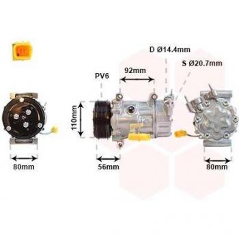 Compresor de aire acondicionado VAN WEZEL 0600K416