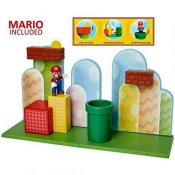 Playset Super Mario Dehesa Bellotera con Figura Exclusiva de 6,5 cm y Mecanismos para Niños a Partir de 3 Años