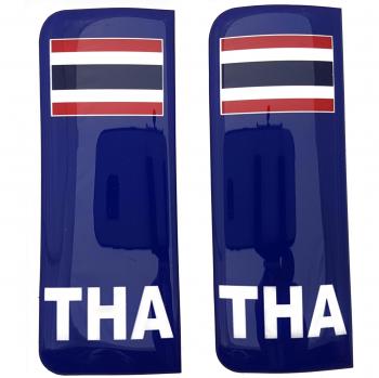 Tailandia número placa azul adhesivo insignia Tailandia bandera Tha 3d resina Gel, curvada