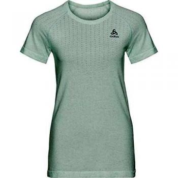 Odlo Millennium Linencool Pro Bl Top - Camiseta de Cuello Redondo para Mujer, Color Verde Claro y Plateado, Mujer, Camisetas, 312691-40712, Verde Claro, Extra-Small