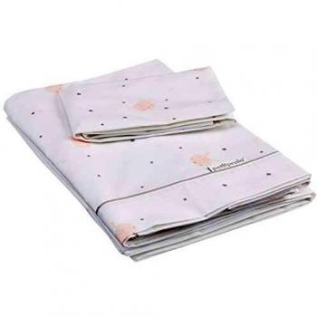 Petitpraia Sleepy Rosa Juego Sábanas Tríptico Cuna 60
