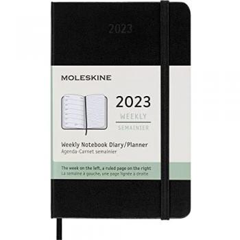 Agenda Semanal Moleskine 2023 Pocket Tapa Dura Negra