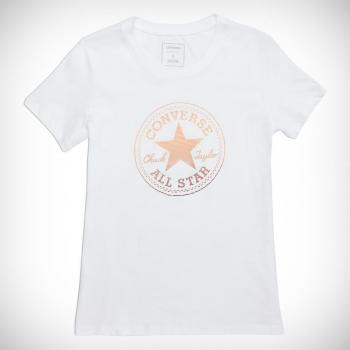 CONVERSE CLEAR FOIL CHUCK PATCH CREW TEE - Camiseta, Mujer, Gris