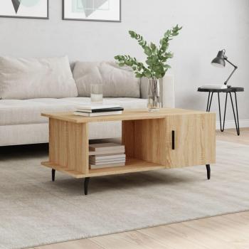 Mesa de centro madera contrachapada 90x50x40 cm Blanco, Negro, Blanco brillante - Mesita de Salón o Comedor o Auxiliar Mesa de Café Meuble Salón