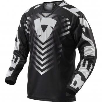 Revit Maillot de Manga Larga Rough - Camiseta de Cross Negro-Blanco, talla L