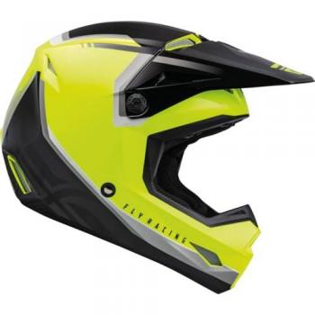 FLY Racing Casco de Cross Kinetic Amarillo Neón, Casco de motocross, color amarillo neón, diseño Kinetic, talla M (58), adecuado para hombres