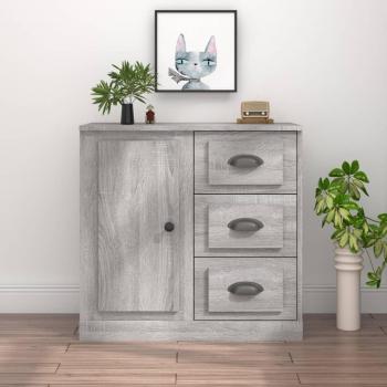 Aparador de madera contrachapada gris Sonoma 70x35,5x67,5 cm - Mueble de Almacenaje de Salón, Buffet para salón, Armario Auxiliar, Armario de Almacenamiento