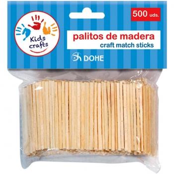 Dohe 18106-Pack de 500 palitos de Madera, Color Natural