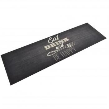 Alfombra de Cocina Lavable Terciopelo Estampado Valla Color Fence, Coffee Grey, Hexagonal 60x180 cm