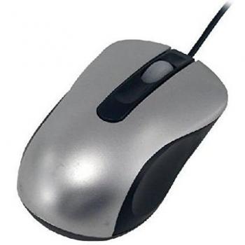 Ratón Óptico USB MCL SS-212U, 1200 DPI, Ambidextro, Color Negro y Plata