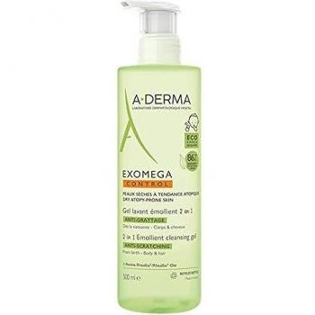 A-DERMA Exomega Control 2-in-1 Emollient Cleansing Gel Anti-Scratching 500ml