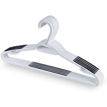 Domopak Living 8001410073686 - Juego de 5 Perchas de plástico, Color Blanco, 0,8 x 42 x 21,5 cm