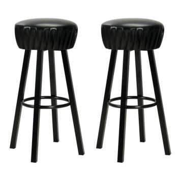 Taburetes de Bar negros 2 piezas en cuero sintético