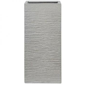 Maceta Alta de Arcilla Resistente a Rayos UV 33x33x70 cm Color Gris Claro Dion