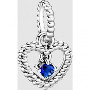 Charm colgante Pandora Corazón esferas de plata y topacio azul marino